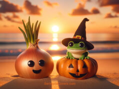 Bermuda Onion & Treefrog Celebrate Halloween On The Beach Facebook Cover & Phone Wallpaper #2