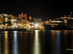 Hamilton Waterfront Shimmering At Night Facebook Cover & Phone Wallpaper
