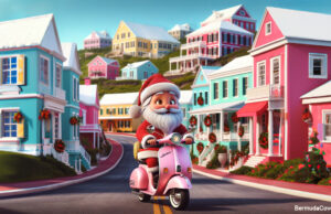 Santa Traveling Bermuda Style Facebook Cover & Phone Wallpaper