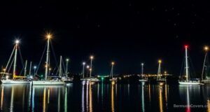 Sparkling Lights & Boats In Bermuda Facebook Cover & Phone Wallpaper