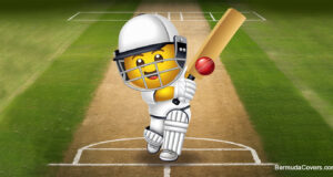 Emoji Playing Cricket In Full Attire Facebook Cover & Phone Wallpaper