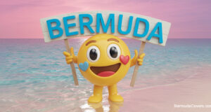 Happy Emoji With Bermuda Sign Facebook Cover & Phone Wallpaper