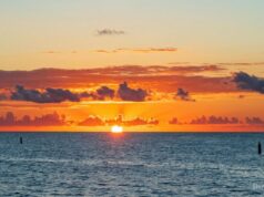 Orange Bermuda Sunset Facebook Cover & Phone Wallpaper