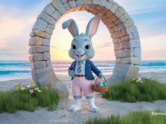 Easter Bunny Under Moongate Facebook Cover & Phone Wallpaper