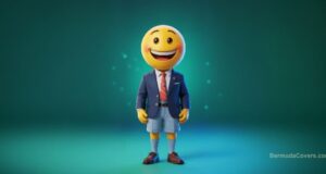Bermuda Businessman Emoji Facebook Cover & Phone Wallpaper
