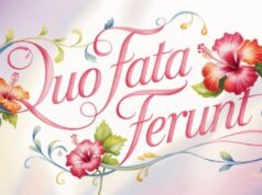 Quo Fata Ferunt & Hibiscus Flowers Facebook Cover & Phone Wallpaper