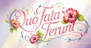 Quo Fata Ferunt & Hibiscus Flowers Facebook Cover & Phone Wallpaper