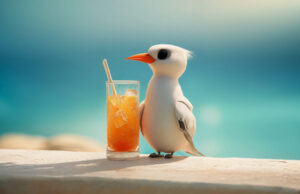 Baby Longtail Having A Swizzle Facebook Cover & Phone Wallpaper