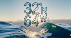 Bermuda Coordinates Wave Facebook Cover & Phone Wallpaper