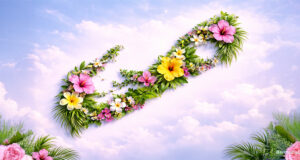 Floral Shape Of Bermuda Facebook Cover & Phone Wallpaper