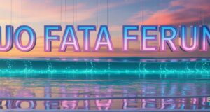Neon Ocean Quo Fata Ferunt Facebook Cover & Phone Wallpaper