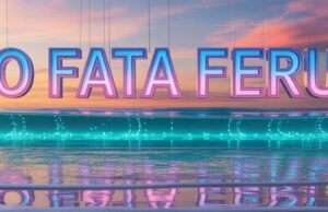 Neon Ocean Quo Fata Ferunt Facebook Cover & Phone Wallpaper
