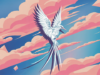Origami Longtail Bird Bermuda Art Facebook Cover & Phone Wallpaper