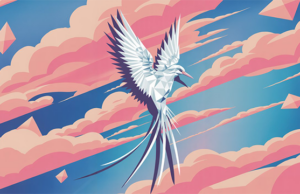 Origami Longtail Bird Bermuda Art Facebook Cover & Phone Wallpaper