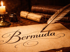 Antique Calligraphy Bermuda Facebook Cover & Phone Wallpaper