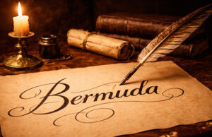 Antique Calligraphy Bermuda Facebook Cover & Phone Wallpaper