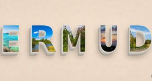 Bermuda Scenic Letters Facebook Cover & Phone Wallpaper